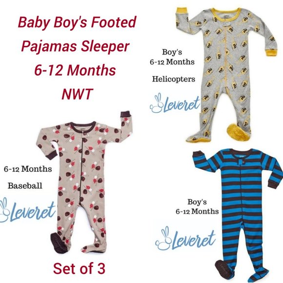 12 month footed pajamas boy